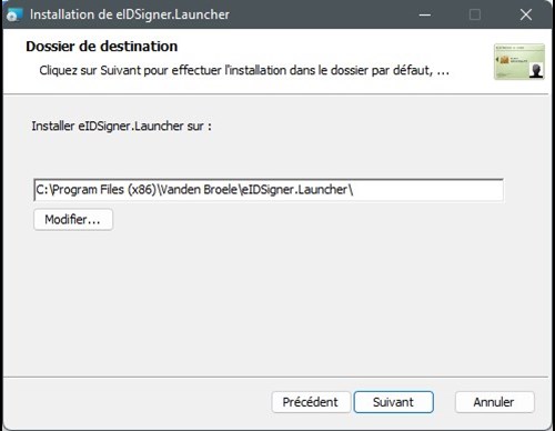 Screenshot eID-Signer installatie stap 2
