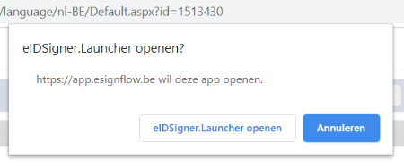 Screenshot Chrome Open eIDSigner.Launcher